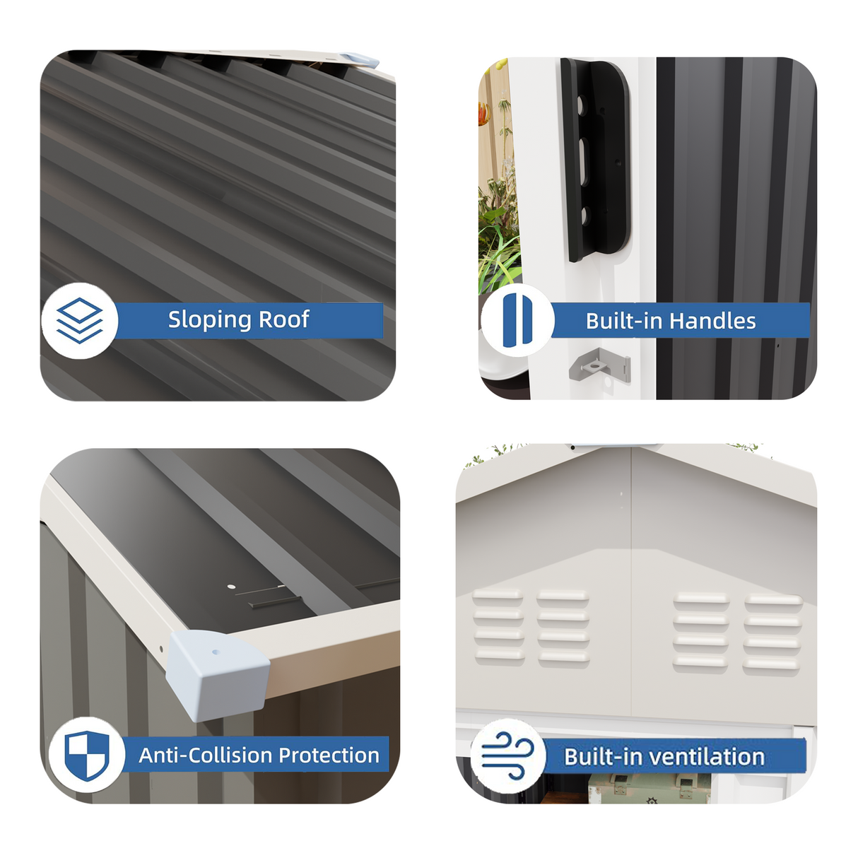6 x 4 Ft Outdoor Storage Shed with Rack
