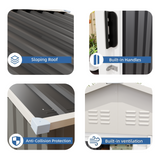 6 x 4 Ft Outdoor Storage Shed with Rack