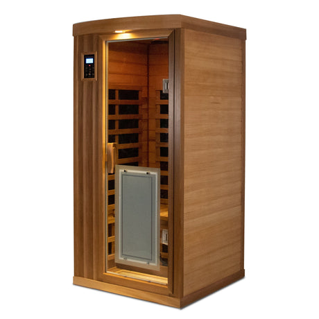 Low EMF One person Far infrared red cedar Deluxe indoor sauna room HouseOfZazla