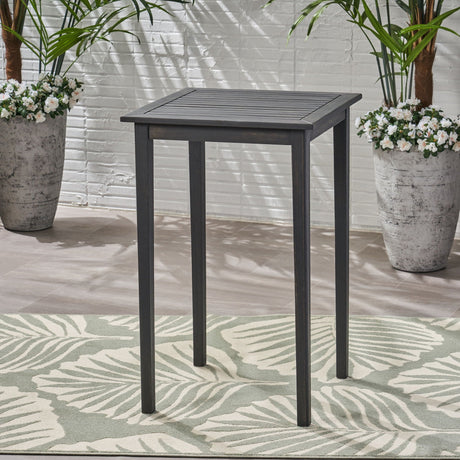 Outdoor Minimalist Acacia Wood Square Bar Table HouseOfZazla