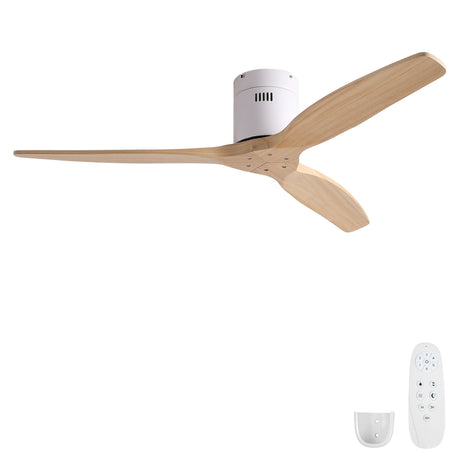 Low Profile Flush Ceiling Fan Without Light - Matte White / White HouseOfZazla