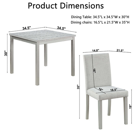 Dining Table Set With Crystal Decoration And Upholstered Chairs HouseOfZazla