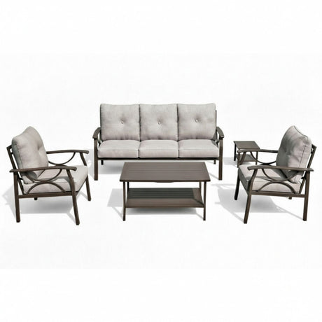 Patio Furniture Set with Coffee Table and Cushions for Backyard HouseOfZazla