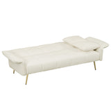 Convertible Double Futon Sofa Bed With Folding Armrests For Living Rooms