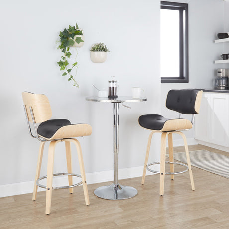 Bistro - Contemporary Adjustable Round Bar Table - Silver HouseOfZazla