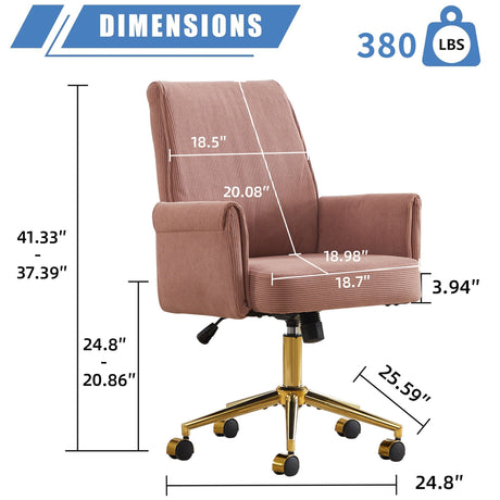 Ergonomic Mid-Back Office Chair With Striped Fabric HouseOfZazla