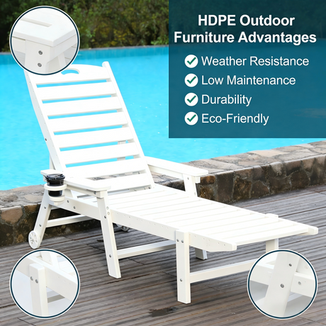 HDPE Chaise Lounge Chair Outdoor HouseOfZazla