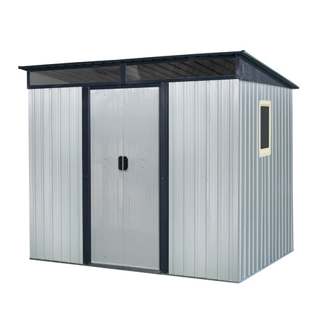 Outdoor Metal Storage Shed With Window And Transparent Plate For Garden, Lawn HouseOfZazla