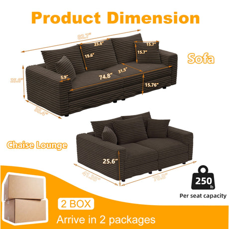 4 Seat Modern Comfy Upholstered Sofa Cloud Couch HouseOfZazla