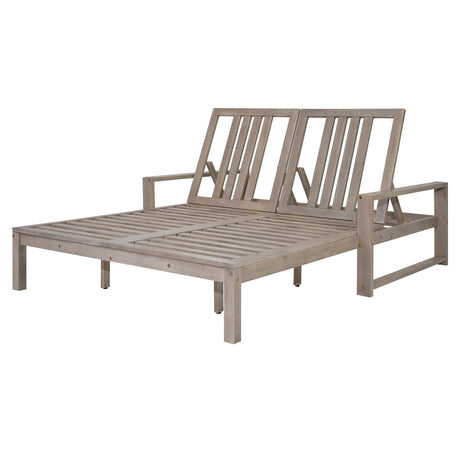 Outdoor Double Lounge Chair With 5 Position Adjustable Backrest HouseOfZazla