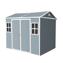 Resin Outdoor Storage Shed Waterproof Shed With Floor & Two Windows & Lockable Door, Tool Shed For Garden, Patio, Backyard HouseOfZazla