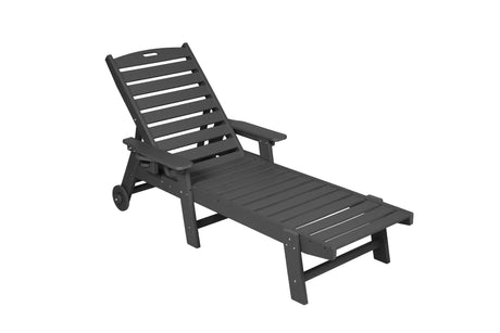 Outdoor Lounge Chair with Wood Texture and Adjustable Backrest HouseOfZazla