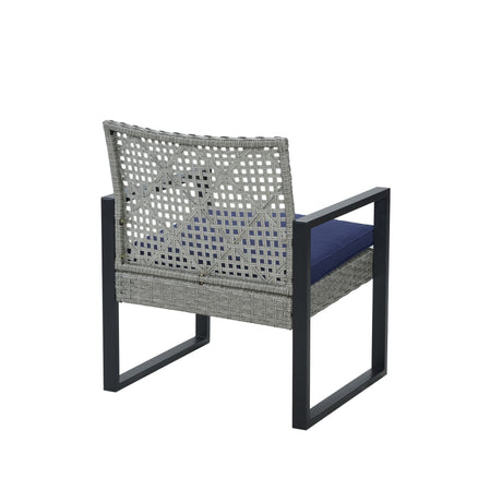 4 Piece Patio Furniture Set With Acacia Wood Table Top And Cushions HouseOfZazla