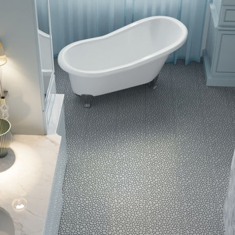 Interlocking Deck Tiles Plastic Waterproof Outdoor All Weather Anti-Slip Bathroom Shower Balcony Porch Strong Weight Capacity Upto 440 Lbs, Pebble Stone Pattern HouseOfZazla