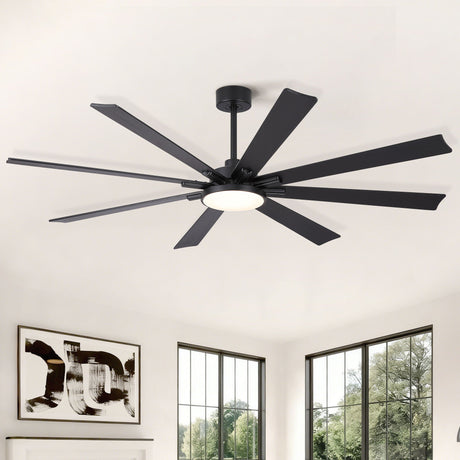 Large Ceiling Fan With Dimmable LED Light 8 Blades Remote Control, Reversible DC Motor HouseOfZazla