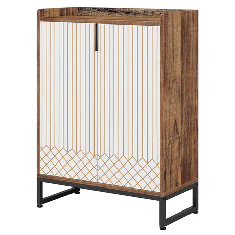 5 Tier Shoe Cabinet With Doors, Compact Entryway Storage Organizer HouseOfZazla