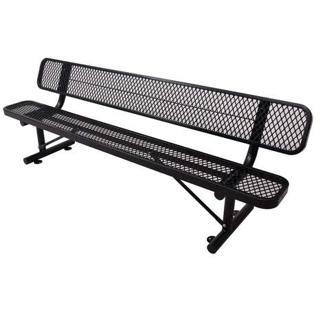 6' Outdoor Steel Bench With Backrest HouseOfZazla