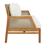 3 Piece Acacia Wood Patio Furniture Set with Coffee Table