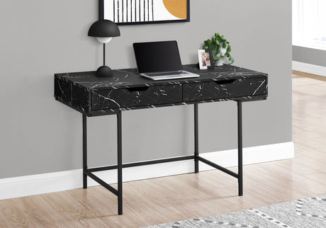 Computer Desk For Home Office, Storage Drawers, Marble Look Contemporary & Modern HouseOfZazla