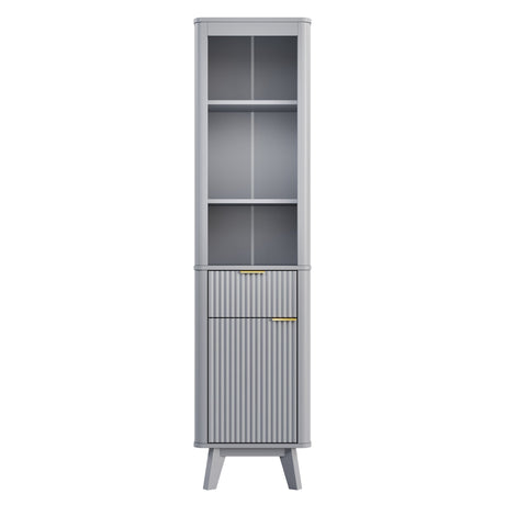 Tall Bathroom Storage Cabinet With Adjustable Shelves And 1 Drawer & Door HouseOfZazla