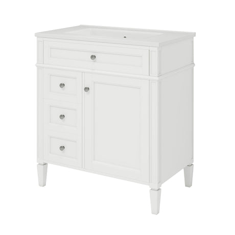 Bathroom Vanity With Medicine Cabinet, Royal Mirror Cabinet, Modern Bathroom Storage Cabinet With 2 Soft Closing Doors And 4 Drawers HouseOfZazla