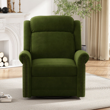 360 Degrees Swivel Manual Rocking Recliner with Adjustable Backrest HouseOfZazla