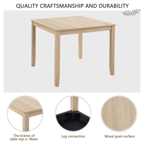 Modern 5-Piece Wooden Dining Table Set for 4 People in Light Oak HouseOfZazla