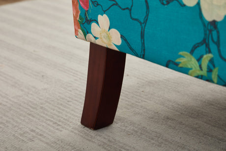 Modern Accent Chair with Retro Wood Legs - Floral HouseOfZazla