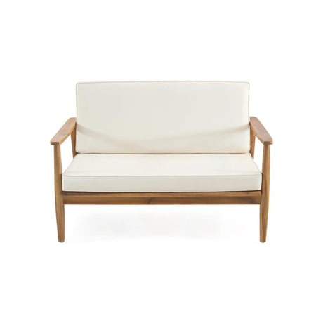 Outdoor Acacia Wood Loveseat Set With Coffee Table HouseOfZazla