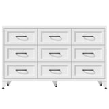 9 Drawer White Metal Dresser with Quiet-Glide Rails