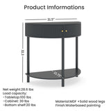 Demi Lune Console Table With 2 Storage Drawers
