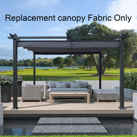 Replacement Canopy Top Cover Fabric For Outdoor Patio Retractable Pergola Sun-Shelter Canopy HouseOfZazla
