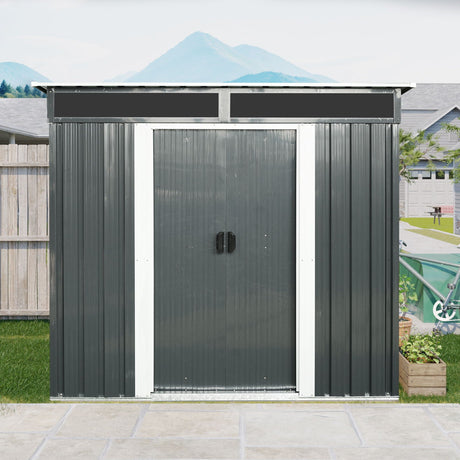Outdoor Metal Storage Shed And Transparent Plate For Garden, Lawn HouseOfZazla