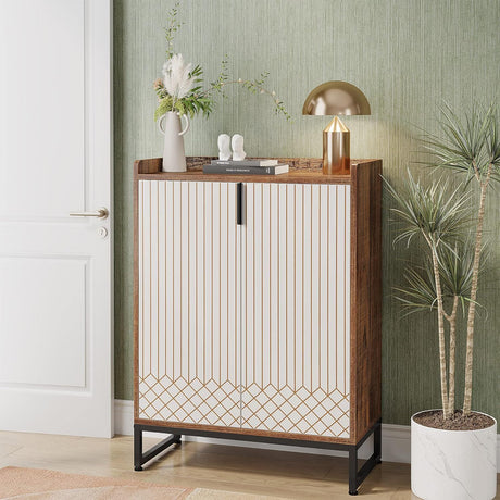 5 Tier Shoe Cabinet With Doors, Compact Entryway Storage Organizer HouseOfZazla