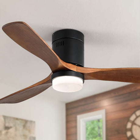 Indoor Ceiling Fan With Lights, Reversible DC Motor, Remote Control - Black HouseOfZazla