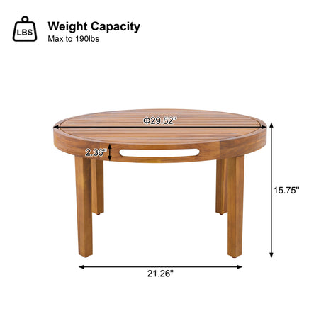 4-Piece Acacia Wood Outdoor Patio Furniture Set HouseOfZazla