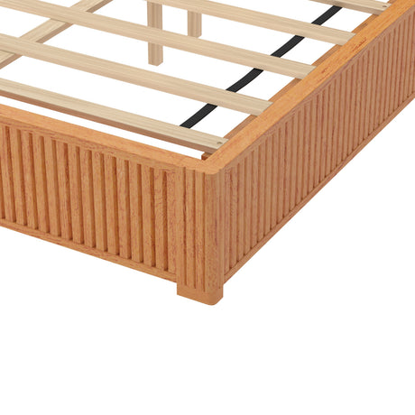 Solid Wood Platform Bed Frame with Headboard, King Size HouseOfZazla