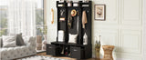 5 In 1 Entryway Bench With Coat Rack, 7 Sturdy Hooks, 2 Spacious Drawers And Adjustable Shelves