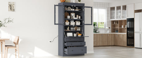 TOPMAX 36 x 16.5 x 78 Inch Freestanding Kitchen Pantry Storage Cabinet HouseOfZazla