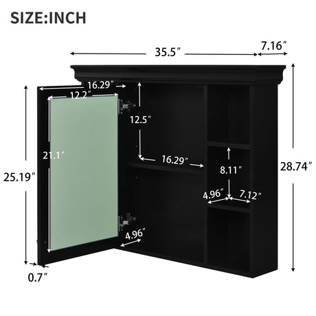Wall Mounted Bathroom Storage Cabinet With Mirror Door HouseOfZazla