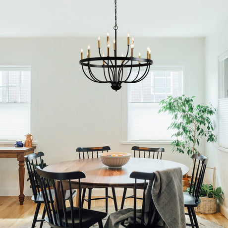 15-Light Industrial Iron Candle Chandelier Modern Farmhouse Pendant Light HouseOfZazla