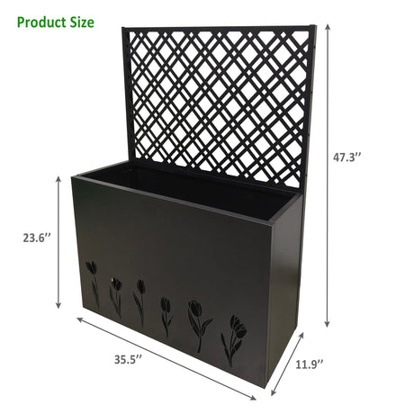 Tall Metal Planter Raised Garden Bed with Trellis HouseOfZazla