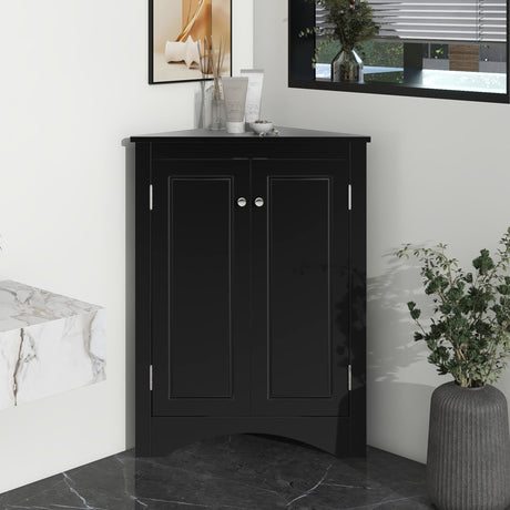 Triangle Bathroom Storage Cabinet With Adjustable Shelves, Freestanding Floor Cabinet For Home Kitchen HouseOfZazla
