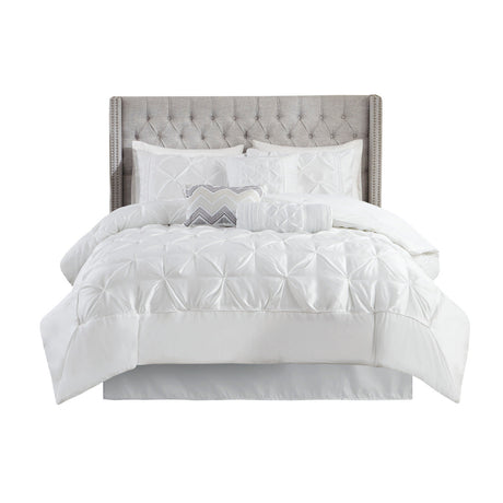 7 Piece Tufted Comforter Set White HouseOfZazla