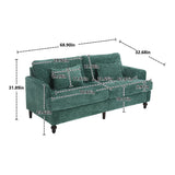 Mid Century Modern Fabric Loveseat Sofa, 2 Seat Upholstered Couch