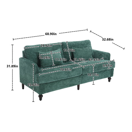 Mid Century Modern Fabric Loveseat Sofa, 2 Seat Upholstered Couch HouseOfZazla