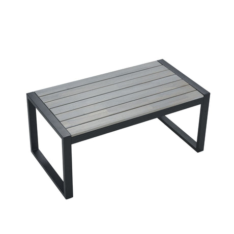 4 Piece Patio Furniture Set With Acacia Wood Table Top And Cushions HouseOfZazla