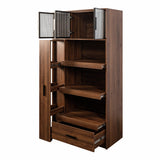70.87" Tall Kitchen Pantry Cabinet with Multi-Tier Pull-Out Shelf