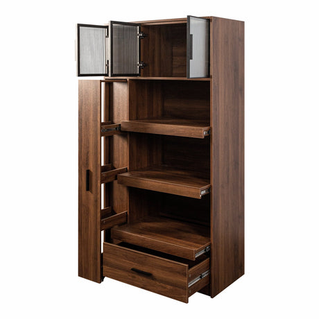 70.87" Tall Kitchen Pantry Cabinet with Multi-Tier Pull-Out Shelf HouseOfZazla