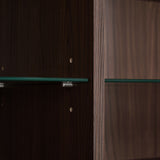 Modern Minimalist Style LED Curio Cabinet With Tempered Glass Door, Metal Legs
